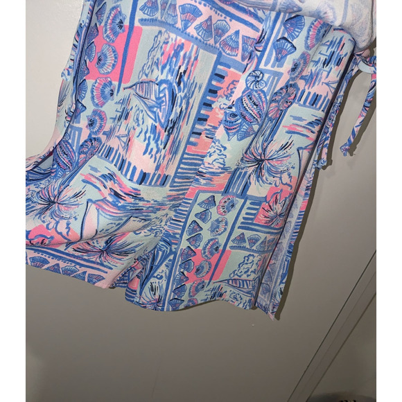 Lilly Pulitzer Sz 4 SAHAR Shorts Romper in Whisper Blue - Picture 4 of 10